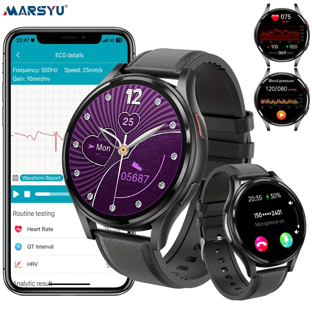 Women Men New Smart Watch, 260mAh Battery, 1.43'' AMOLED Screen, BT5.3 Call, 130+ Sport Modes, SOS Emergency Call, AI Intelligent Voice, Motion Tracking, Weather Forecast, Message Reminder, Fitness Tracker for IOS & Android,