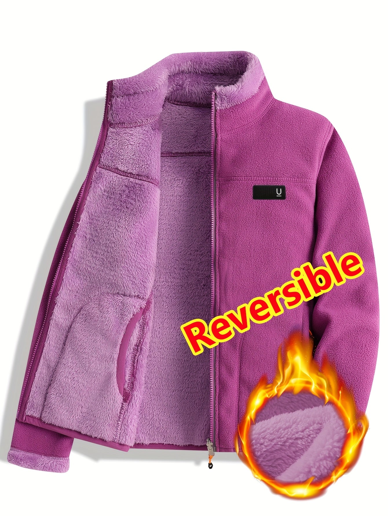 Jacket Reversible Fleece For Fall And Winter Daily Wear