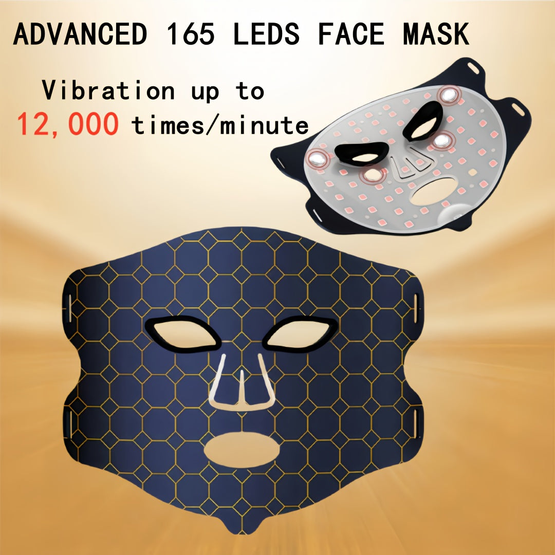 Four-mode LED Massage Mask, Rechargeable USB Powered Skin Care Beauty Mask, Equipped with 2000mAh Lithium Battery, No Fragrance, Suitable for Home Spa Relaxation