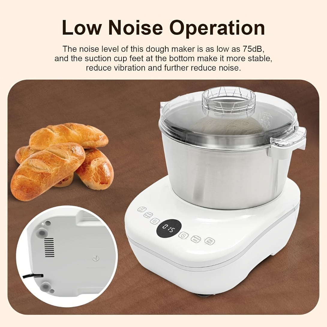 7L(7.3QT)Electric Dough Mixer with Ferment Function, Bread Maker Machine, Dough Maker Machine with 304 Stainless Steel Bowl, Microcomputer Timing, Household Flour Kneading Machine for Pizza Bread, Christmas Gift