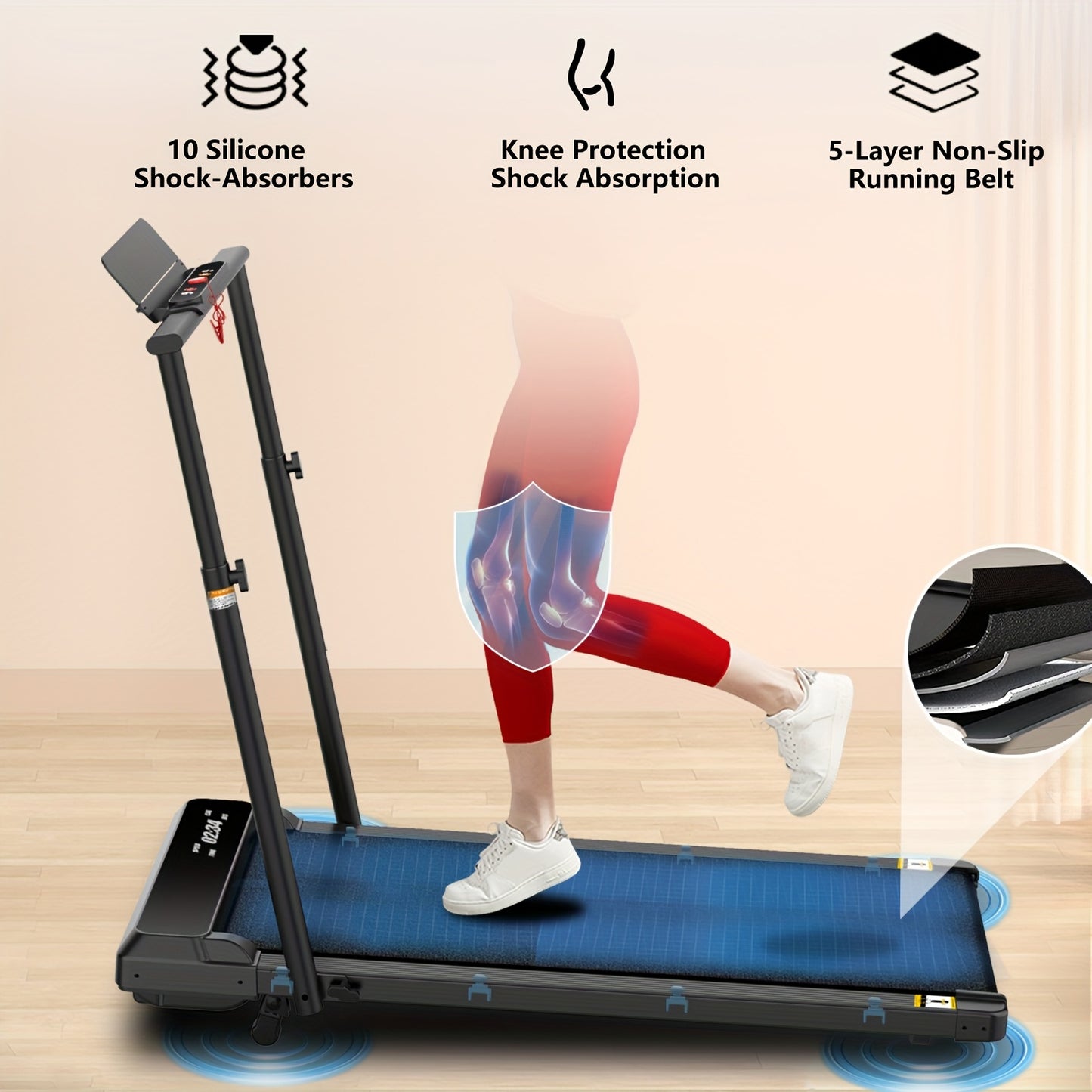 Walking Pad 4-In-1 Under Desk Treadmill With LED Display