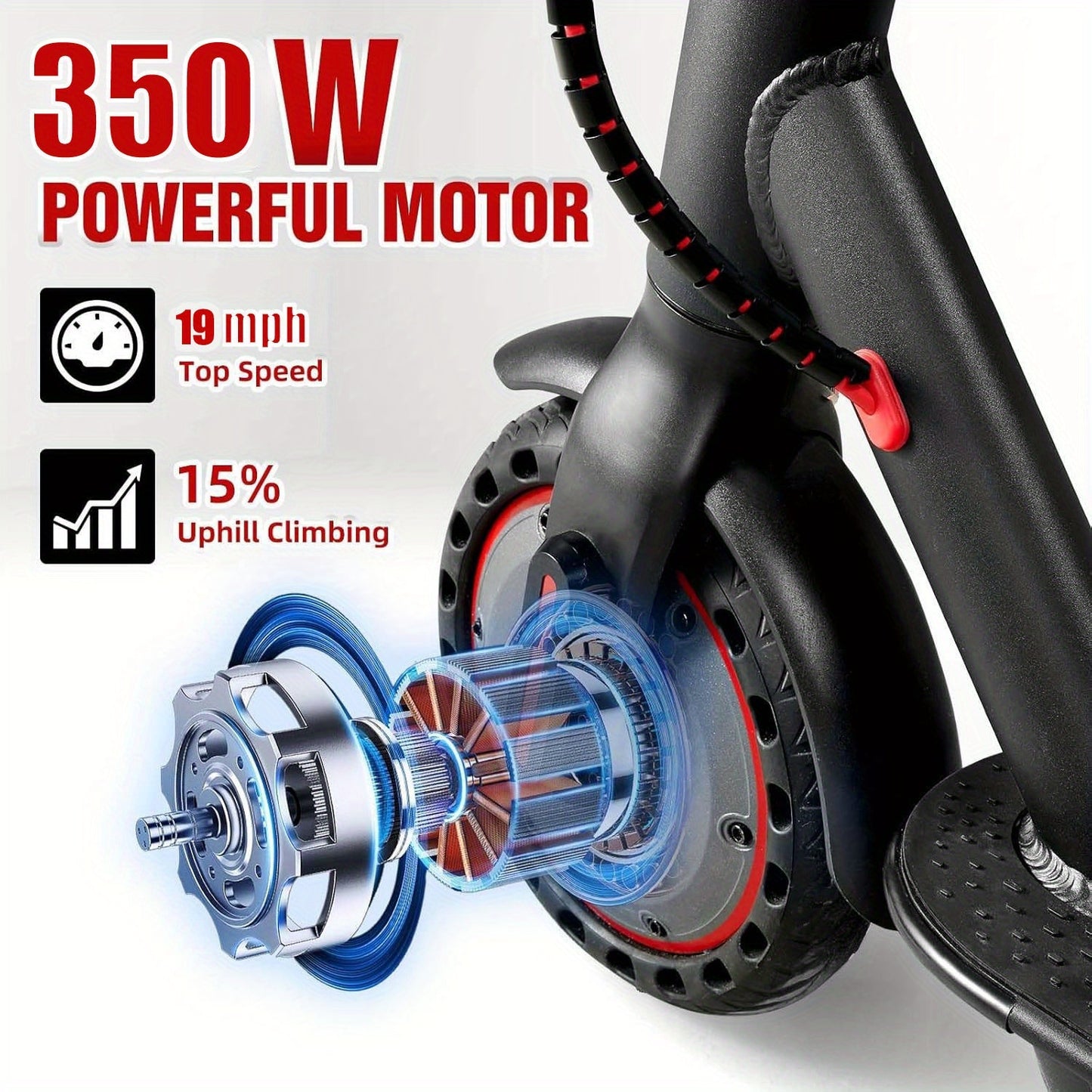 LADPED Folding Electric Scooter Long-Range Battery