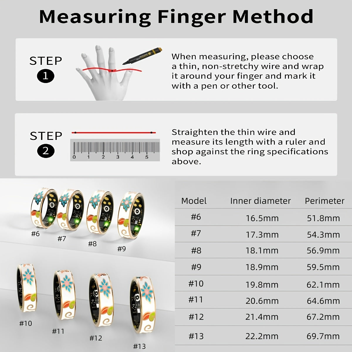 Smart Ring for Women, Health Tracker with Step Distance Calorie Monitoring, Waterproof Fitness Ring, Multiple Sports Modes Magnetic Charging Fashionable Engraving Design, Anillo Inteligente for iPhone and Android, Gift for Mo