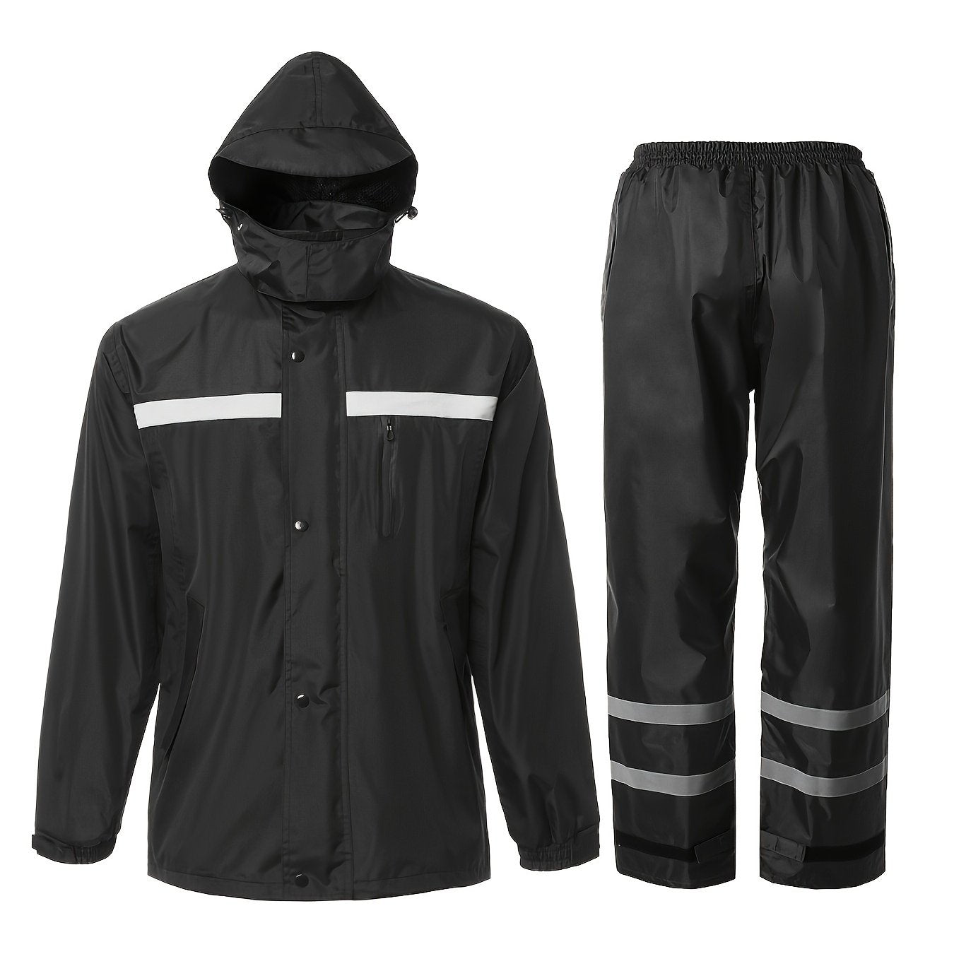 Men's Rain Suit High Visibility Reflective Jacket Pants