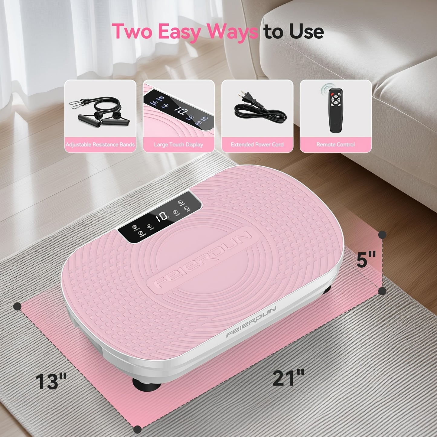 FEIERDUN 3D Vibration Plate Exercise Machine 9 Modes Full-Body Workout