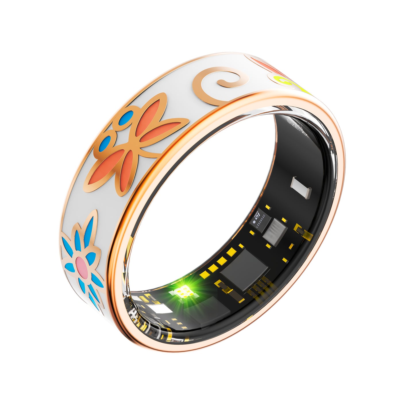 Smart Ring for Women, Health Tracker with Step Distance Calorie Monitoring, Waterproof Fitness Ring, Multiple Sports Modes Magnetic Charging Fashionable Engraving Design, Anillo Inteligente for iPhone and Android, Gift for Mo