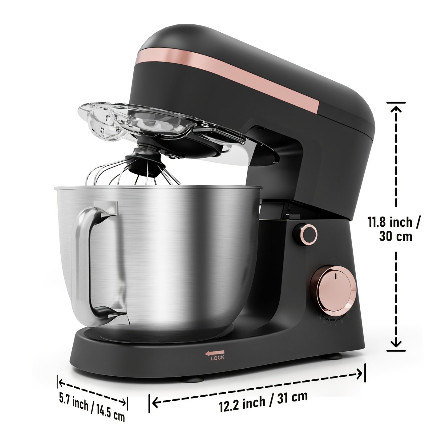 7QT Stand Mixer, 10+P Speeds Powerful Electric Kitchen Mixer With Dough Hook, Beater, Whisk And Splash Guard With Pour Spout, Food Mixer For Baking, Cooking