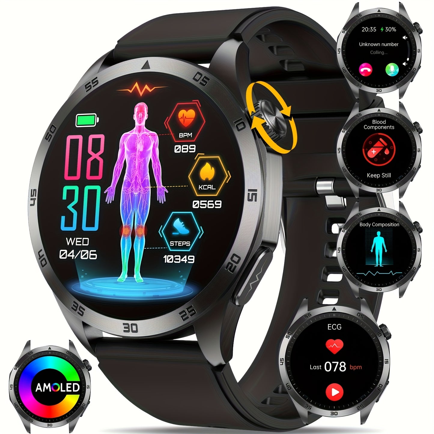 YYKY Smartwatch With 380mAh Battery And AMOLED Display
