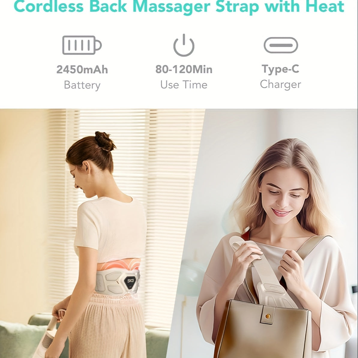 SKG Massage Belt Dual-Use Wireless Heating And Vibrating