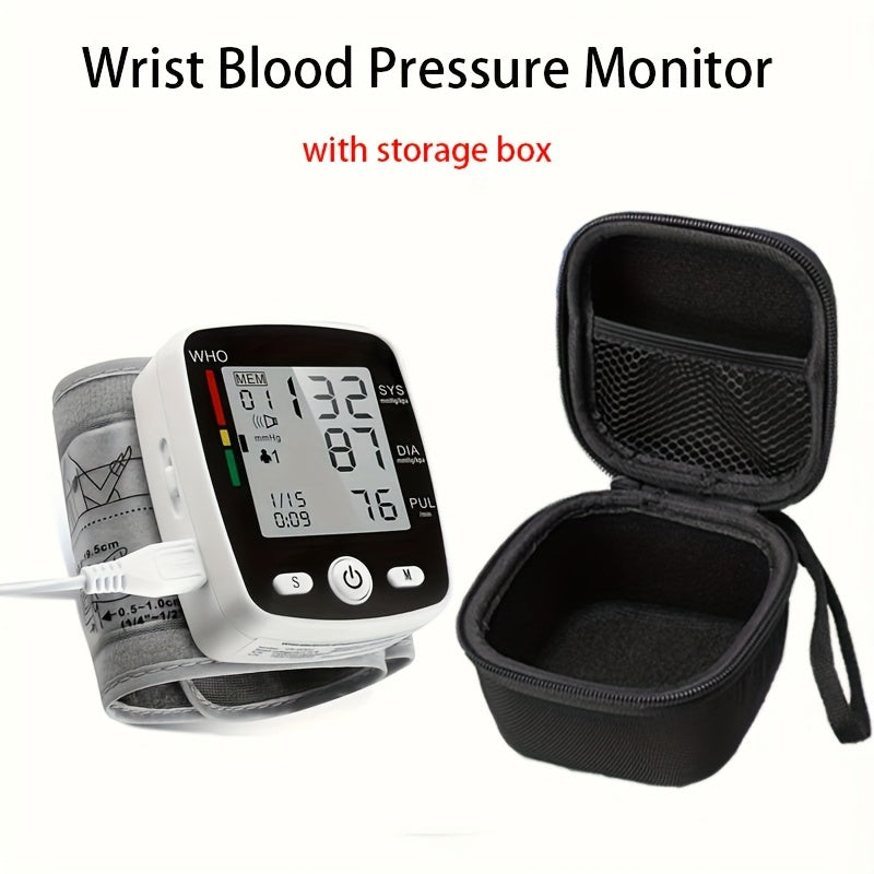 CHANG KUN Wrist Blood Pressure Monitor Digital BP Monitor Rechargeable BP Machine with Portable Storage Box, with 2x99 Readings Memory, Adjustable 5.4"-7.7" Cuff, Large LCD Display Voice Broadcast Portable Carrying