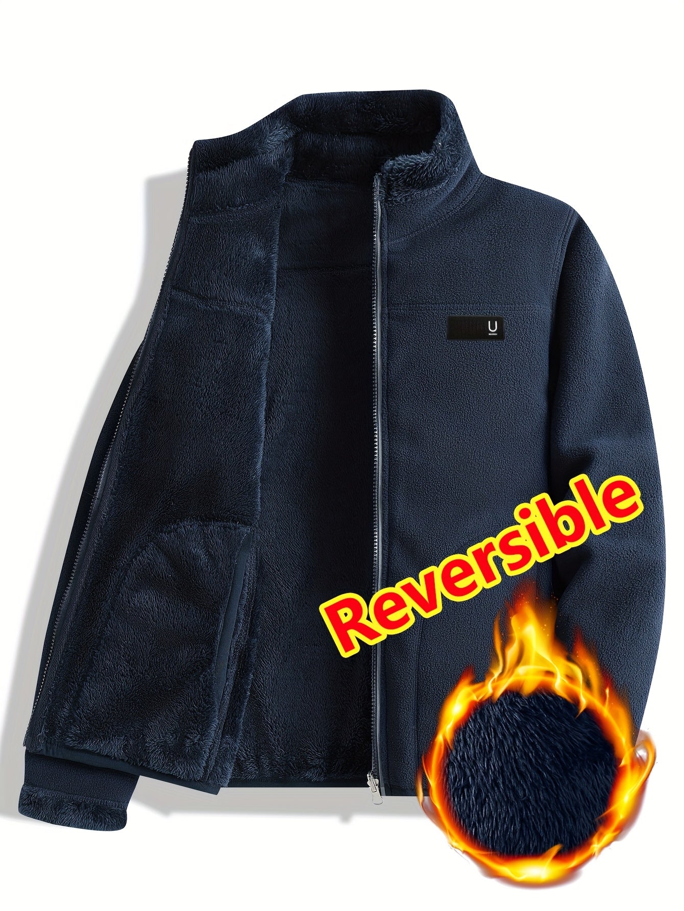 Jacket Reversible Fleece For Fall And Winter Daily Wear