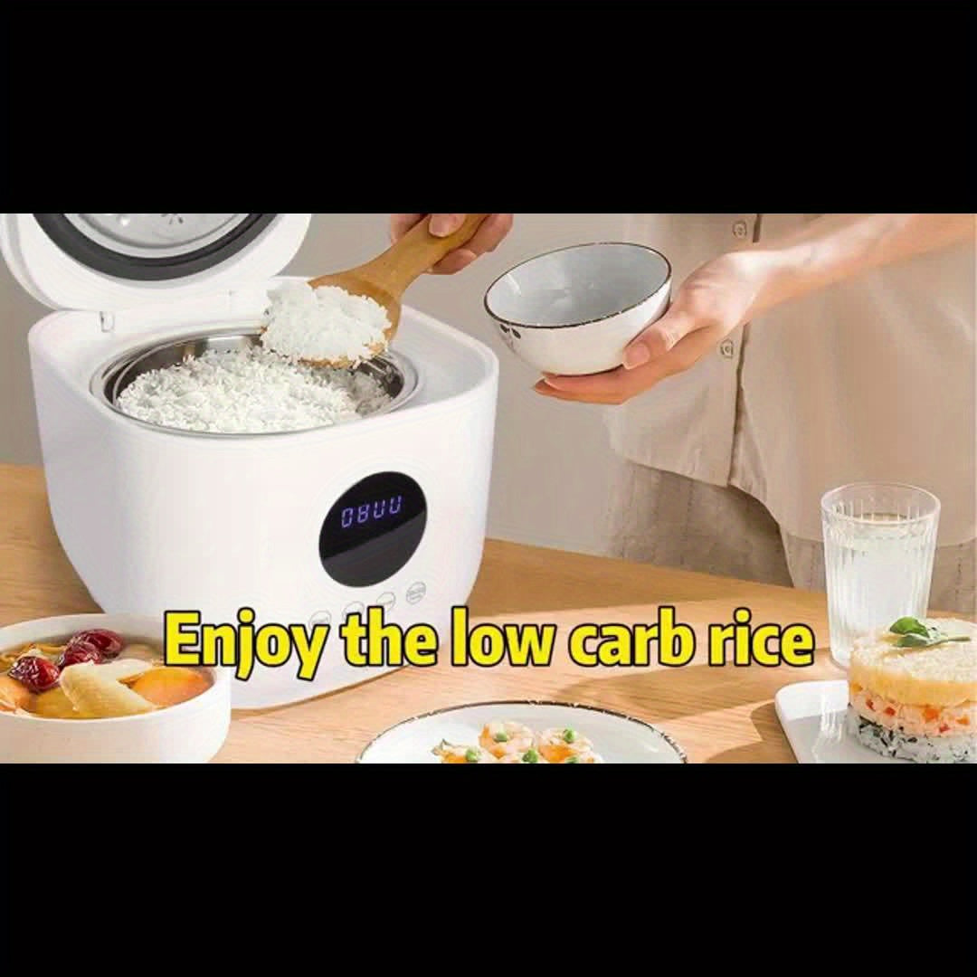[Smart| Low-Sugar] 3L Smart Rice Cooker, Stainless Steel Steamer, Low-Sugar Cooking, Removable Ceramic Glaze Non-Stick Pot, 24H Reservation& 8H Keep Warm Function, 5 Cooking Functions, Modern Kitchen Gadget, Travel Cooking Po