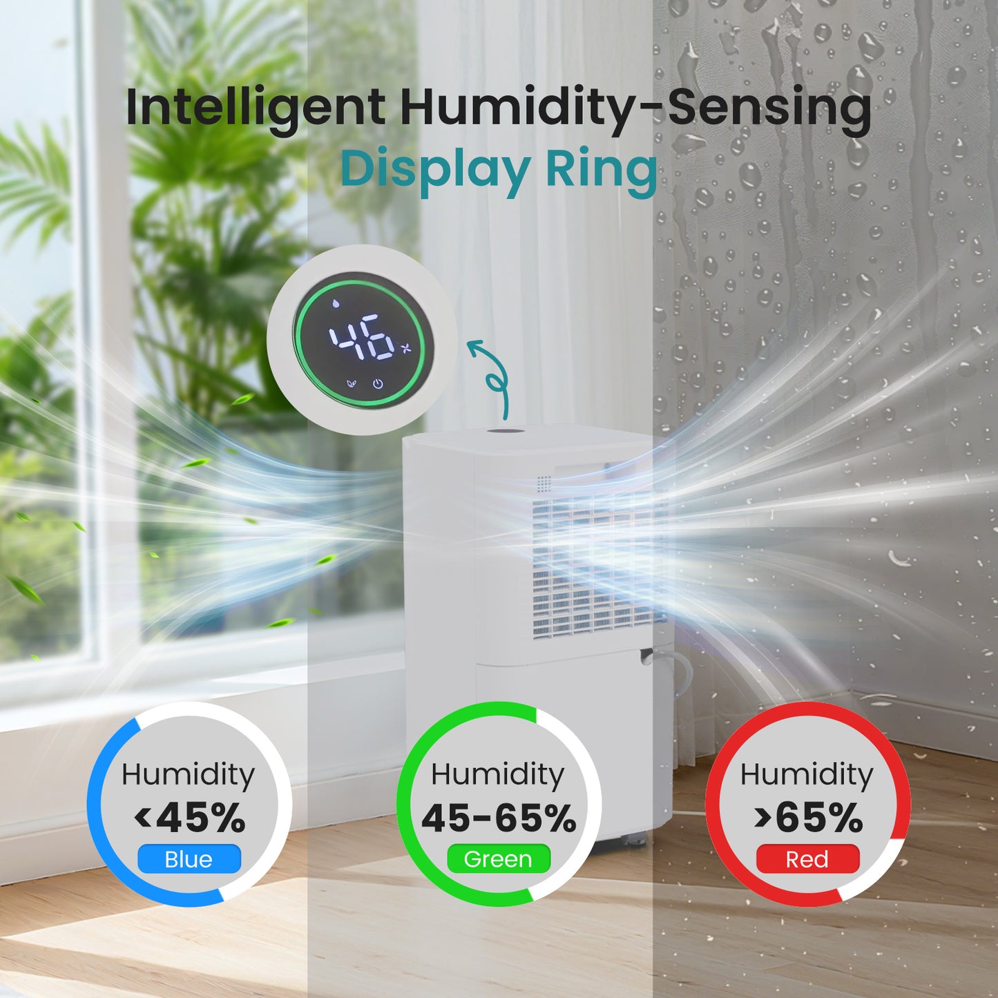 5500 Sq.Ft Energy Star Dehumidifier for Basement with Drain Hose, 50 Pint Portable Dehumidifiers for Home Bedroom Bathroom Large Room, Powerful Moisture Removal and Humidity Control