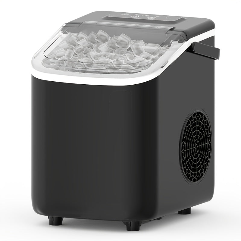 Ice Maker, with A Handle On The Countertop, Make 9 Bullet-shaped Ice Cubes In 6 Minutes, 24-hour Ice-making Capacity Of 26 Pounds, Equipped with An Automatic Cleaning Function, Comes with An Ice Basket And An Ice Scoop
