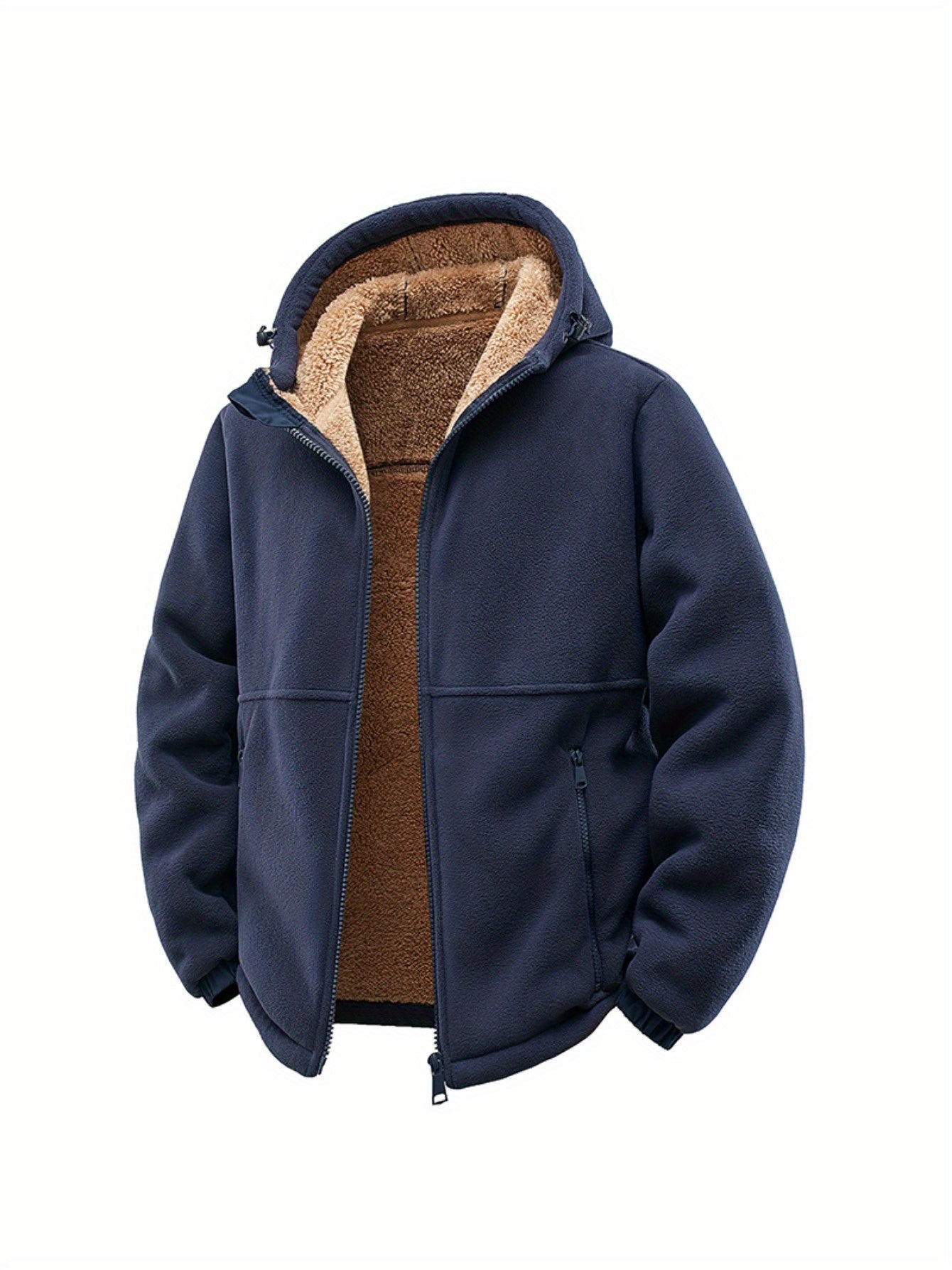 Men's Jacket Front Zipper Cozy Everyday Outerwear For Cold Weather