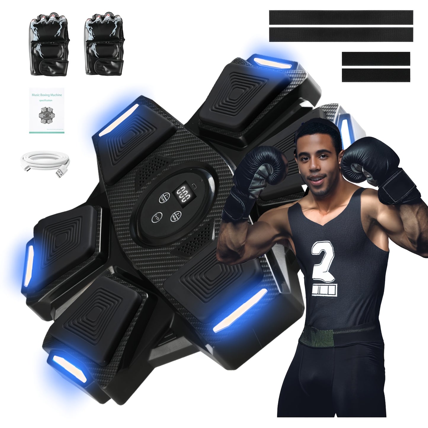 Punching Bag Interactive Target Training With Music Sync Wall Mounted