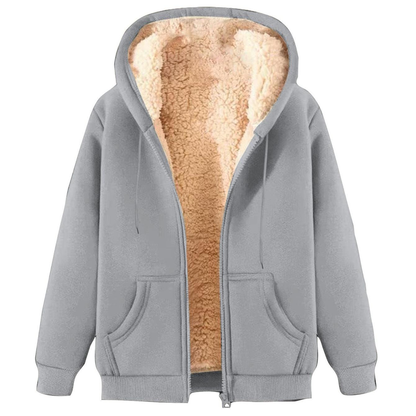 JASKFLY Women's Lined Full-Zip Fleece Jacket Hooded