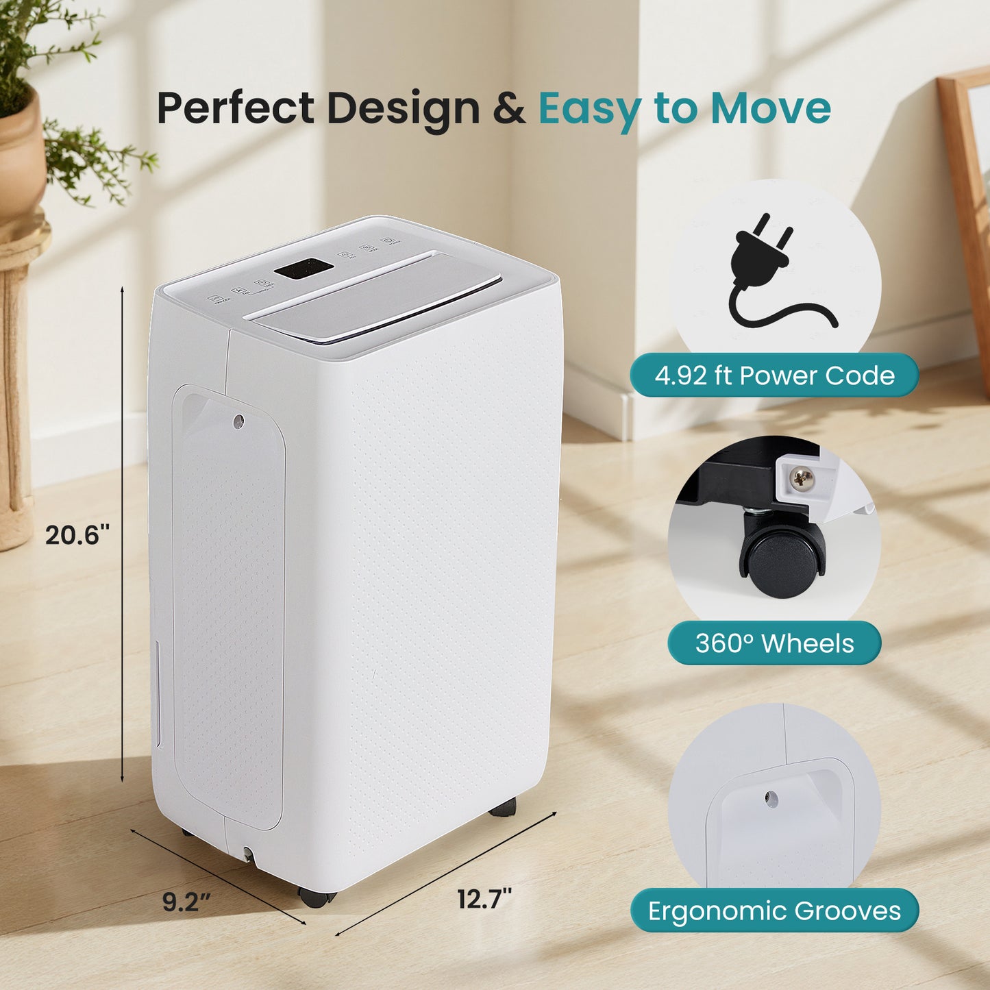 5500 Sq.Ft Energy Star Dehumidifier for Basement with Drain Hose, 50 Pint Portable Dehumidifiers for Home Bedroom Bathroom Large Room, Powerful Moisture Removal and Humidity Control