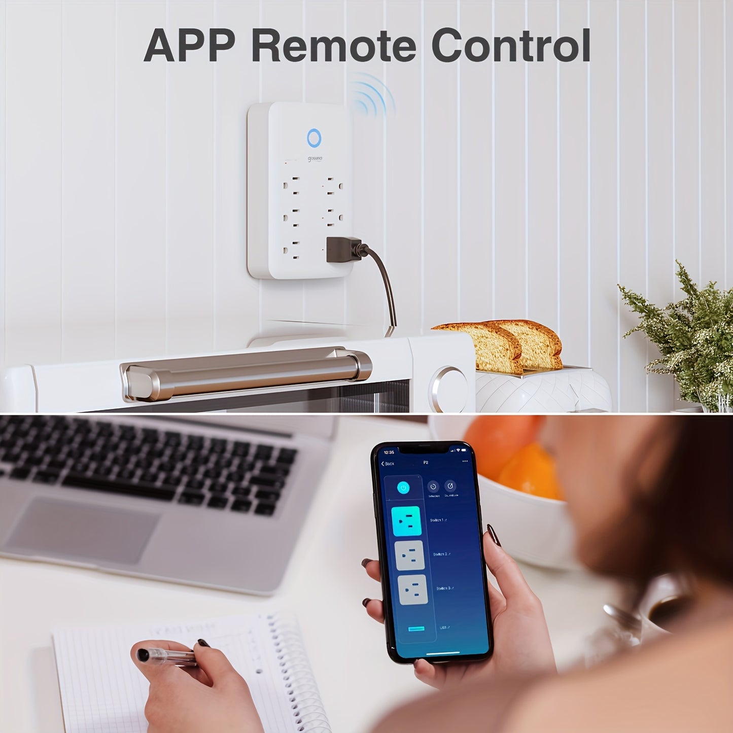 Gosund Power Strip With 3 USB Ports And Individual Outlets