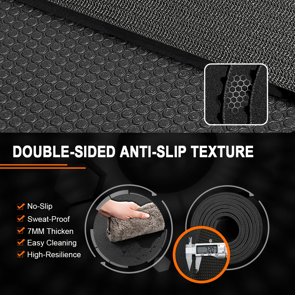 Fitness Mat Extra Thick High-Density PVC For Home Workouts