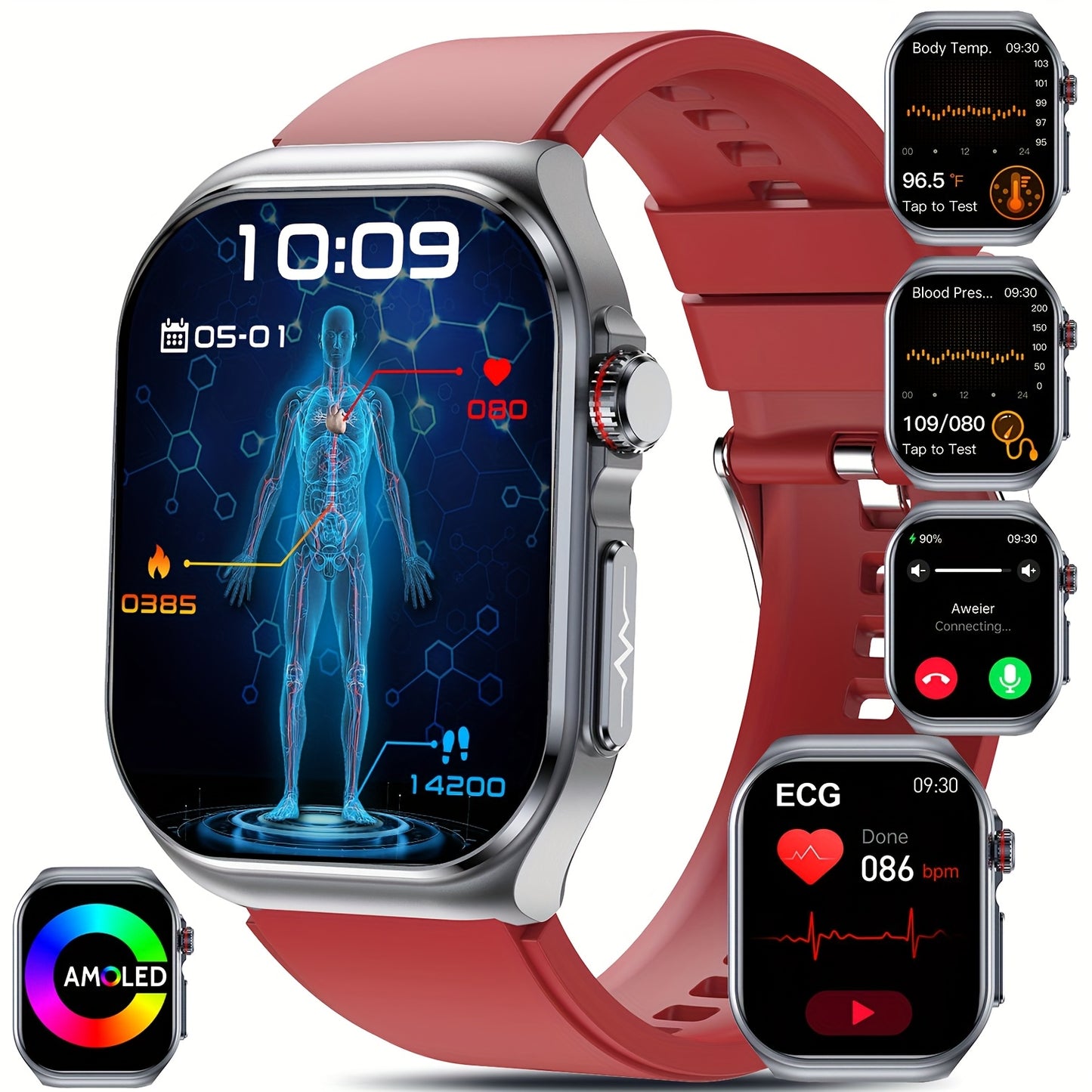 Marsyu Smartwatch AMOLED Display With NFC And 530mAh Battery