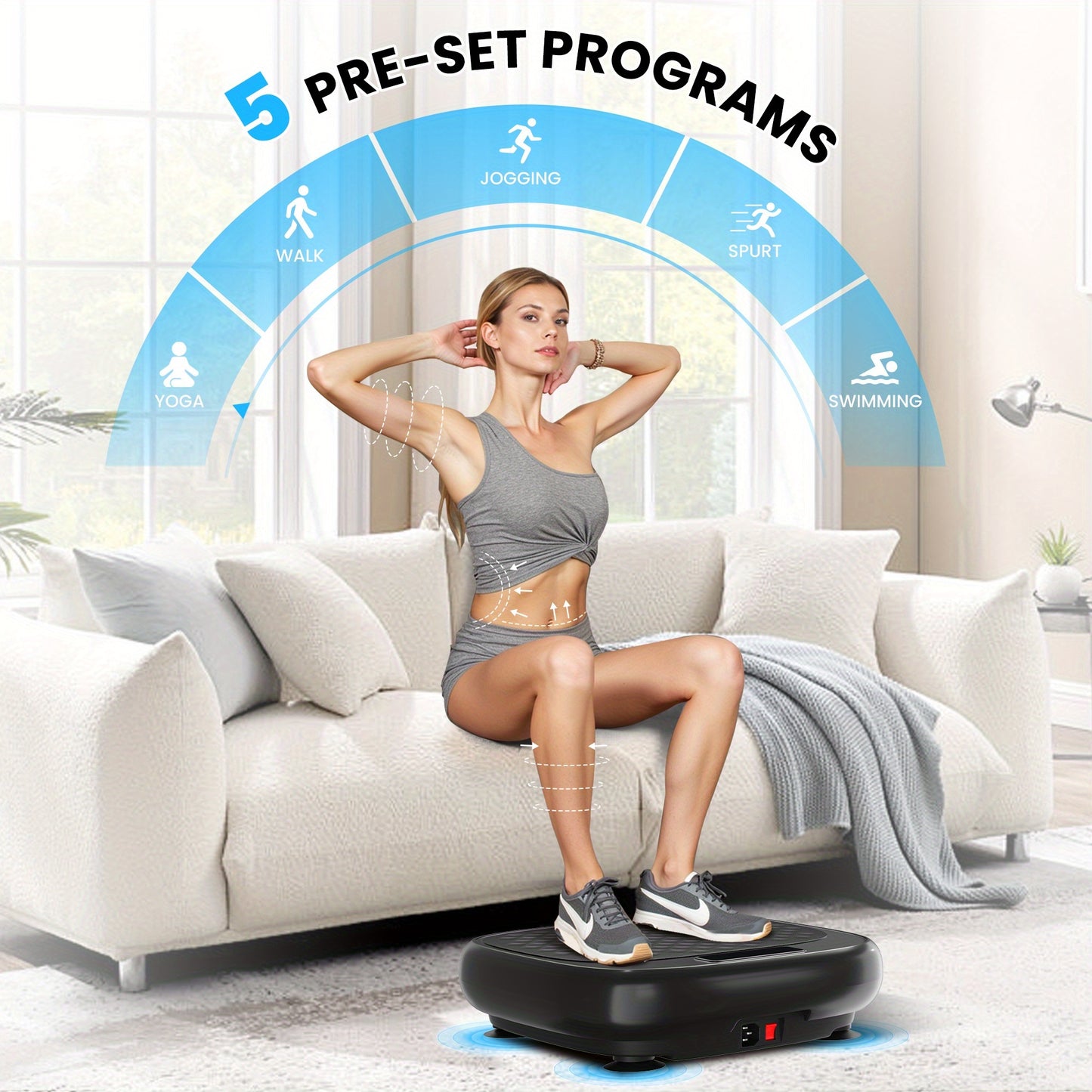 KERDOM Mini Vibration Plate Exercise Machine For Full-Body Workouts, Low-Noise Fitness Platform Vibrating Shaking, Speed Adjustable Full Body Shaker Workout Vibrate Stand Shake Board Sport Gym Fat Burner, Home Exercise, Space