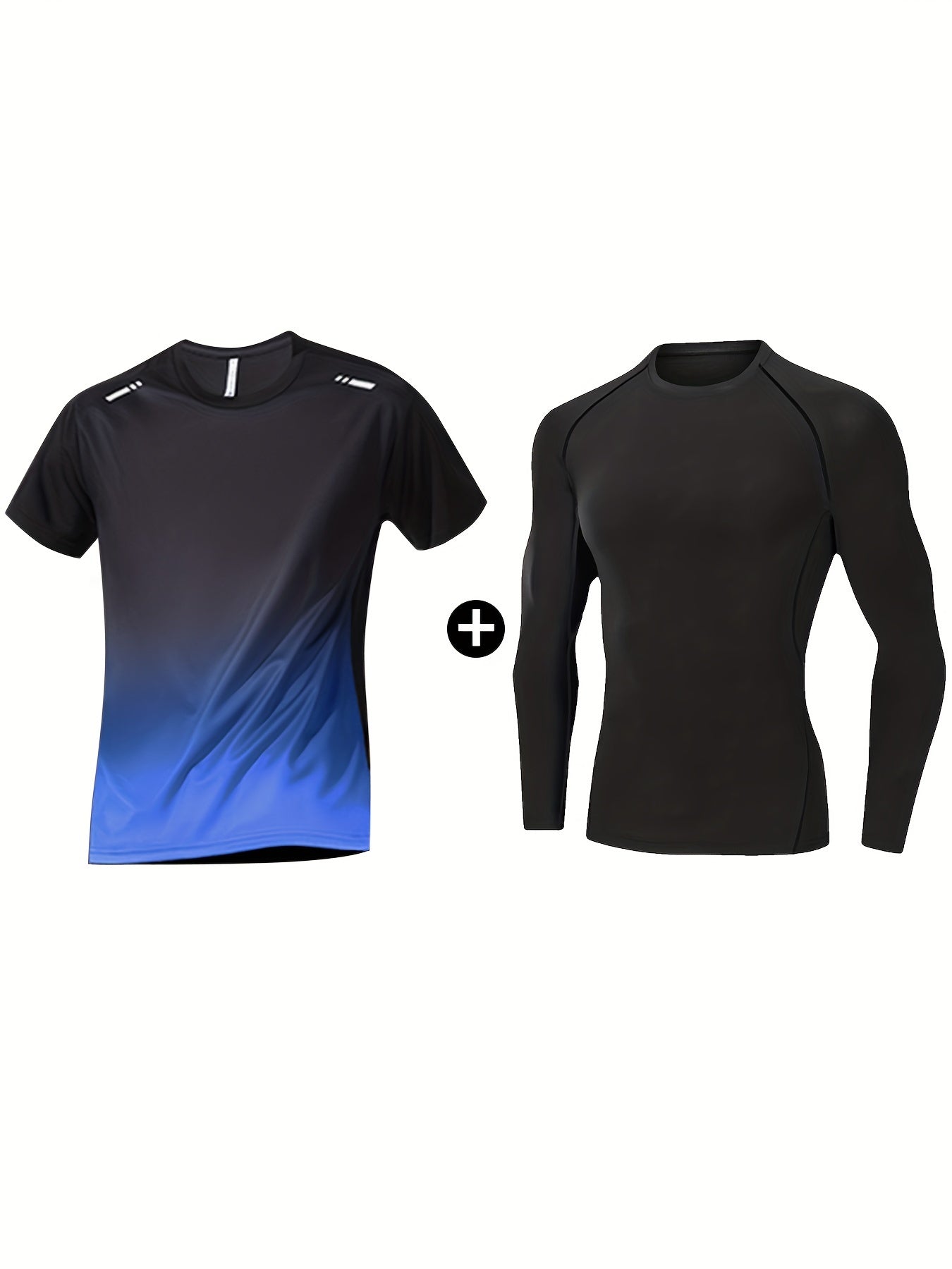Men's Two Piece Set Quick Dry Tee Elastic Compression Top