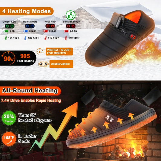 BIAL Slippers Heated Foot Warmer Unisex Rechargeable