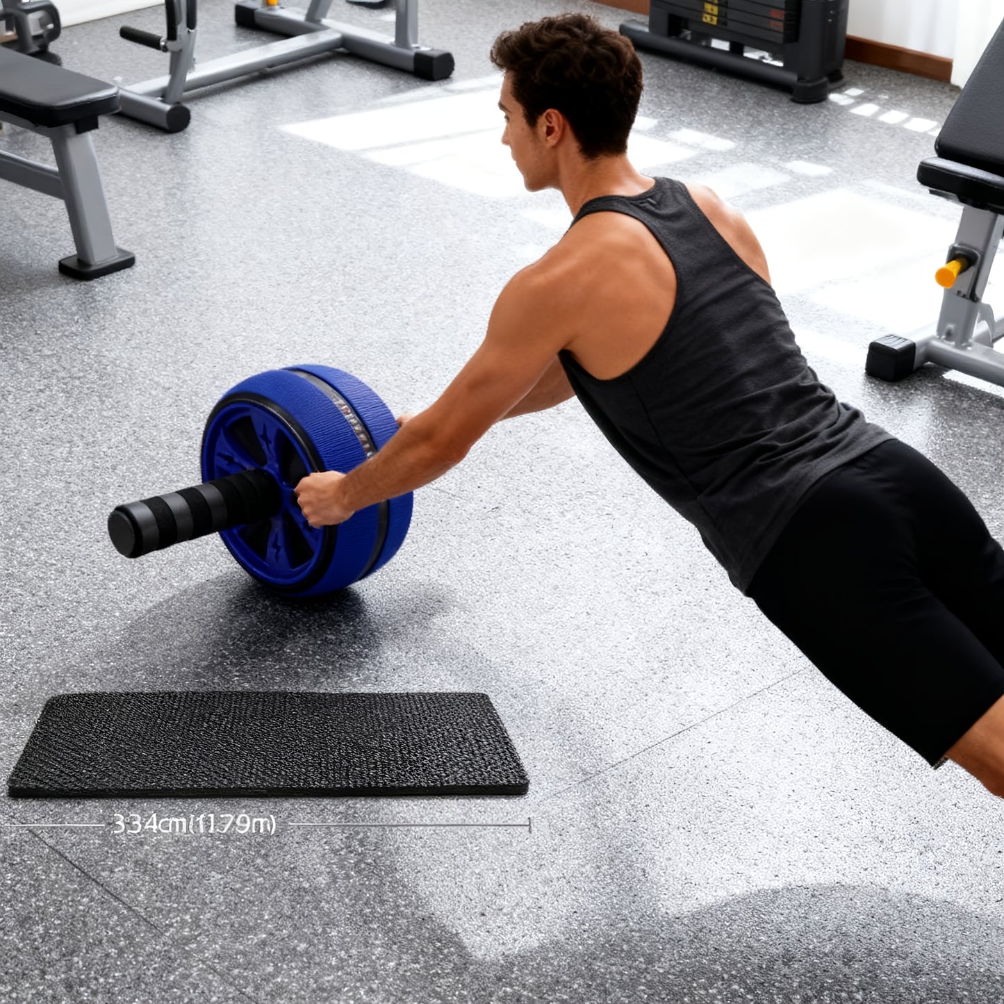 Ab Roller Kit With Ultra-Wide Base