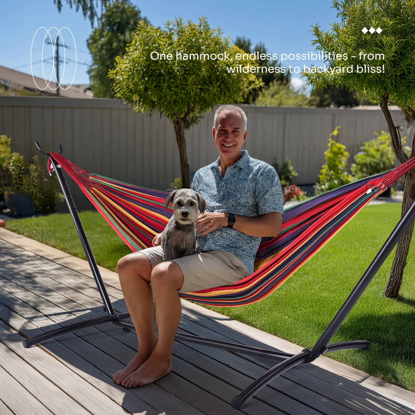 Antonia Double Hammock Space-Saving Stand Portable Steel Frame