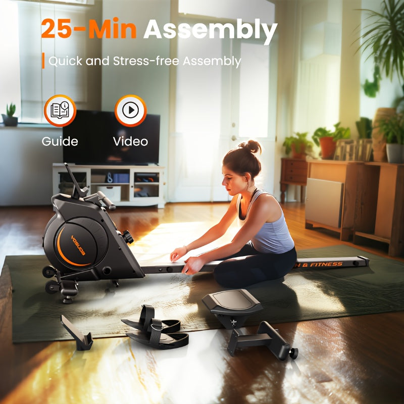 Magnetic/Water/Hydraulic Rowing Machine for Home, Rowing Machine for Taller Power Athletes, Comfortable Seat Cushion, 12×12 Powerful Magnetic, Dual Silent System, Maximum Weight Capacity 350 Lbs. 45-inch LCD Monitor Clearly