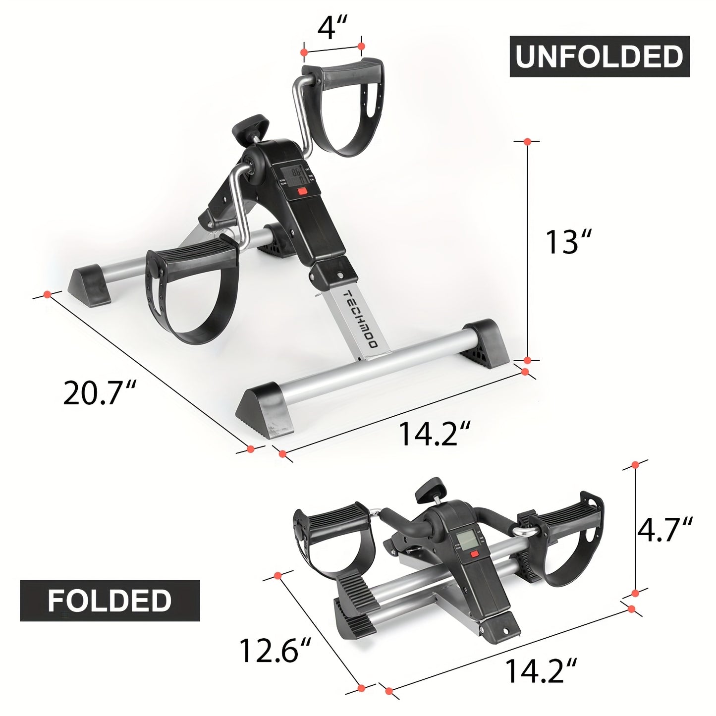 Mini Exercise Bike With LCD Display And Adjustable Resistance