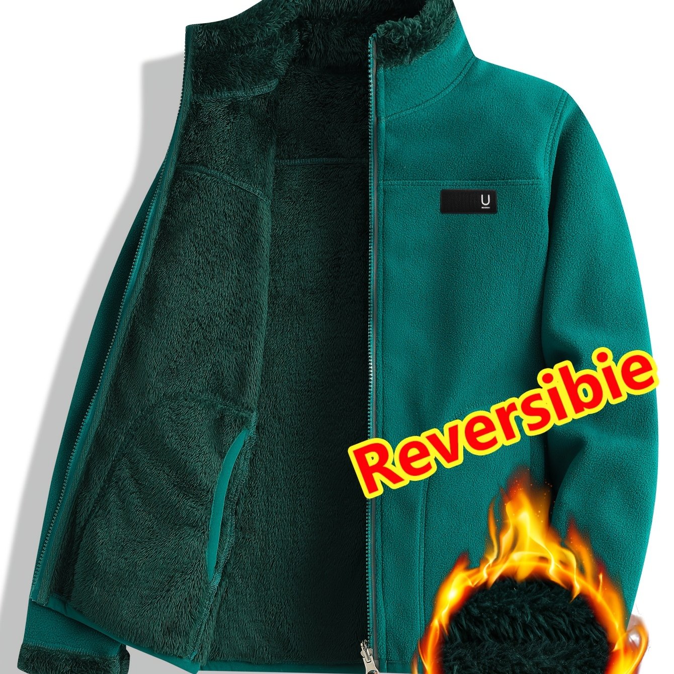 Jacket Reversible Fleece For Fall And Winter Daily Wear