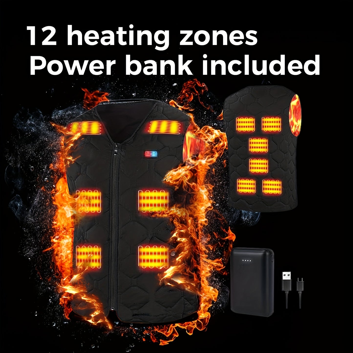 Ortizan Heated Vest With Battery Pack Lightweight Nylon