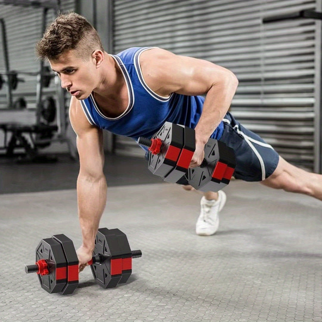 Adjustable Dumbbell Set, 20/70lbs Free Weight Set with Connector, 2 In1 Dumbbells Set Used As Barbell, Dumbbells, Fitness Exercises for Home Gym Suitable