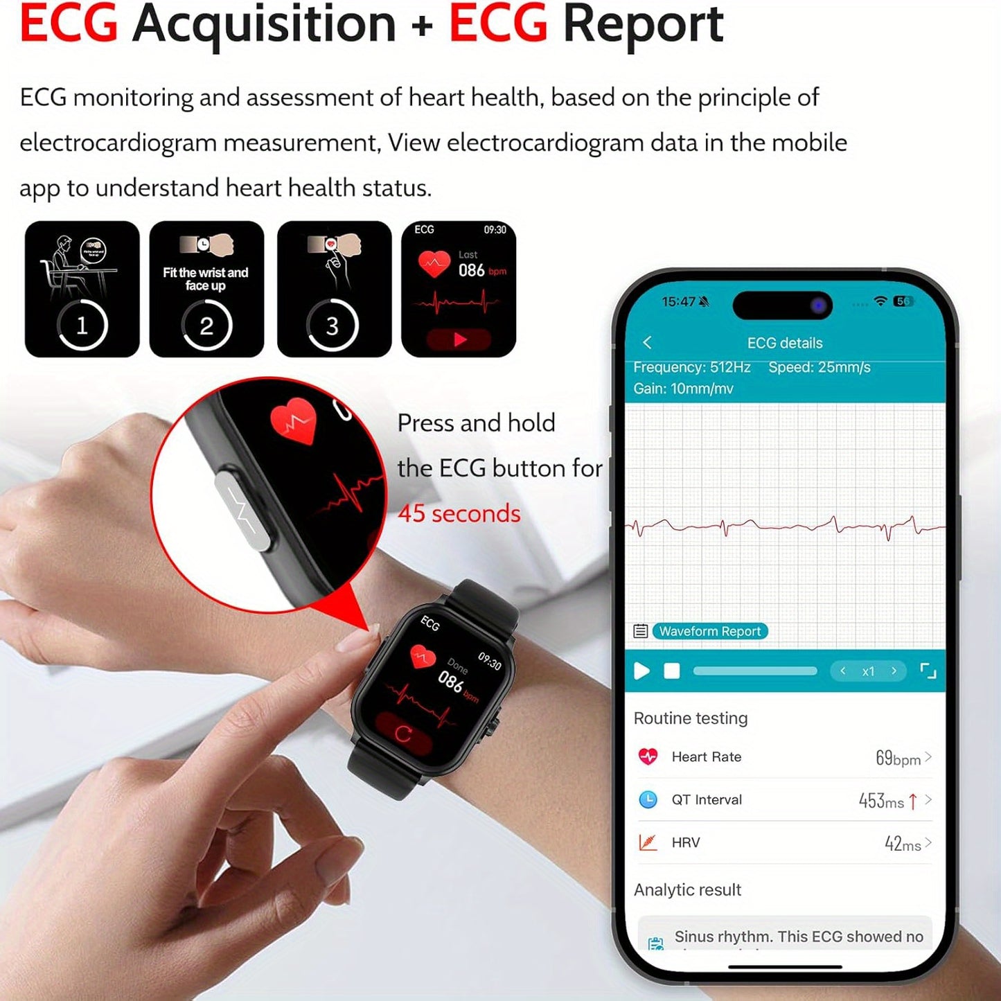 Marsyu Smartwatch Magnetic Charging For Android And iOS