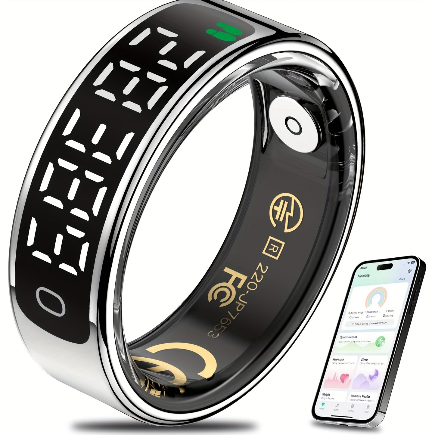 Smart Health Ring Titanium Alloy With Display