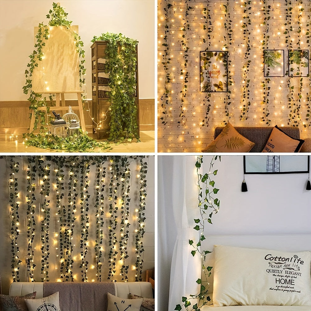 300 LED Fairy Lights with 12 Vines - Ivy LED Curtain Lights for Dorm, Wedding, Party, Wall, Indoor, Outdoor Bedroom Decoration