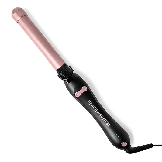 Beachwaver Co. B1 Rotating Curling Iron Midnight Rose (BW160) – Automatic 1" Ceramic Rotating Curling Iron with Short Beveled No-Kink Clamp, Bi-Directional Arrow Buttons, 3 Heat Settings 290°F/350°F/410°F, Even Heat for