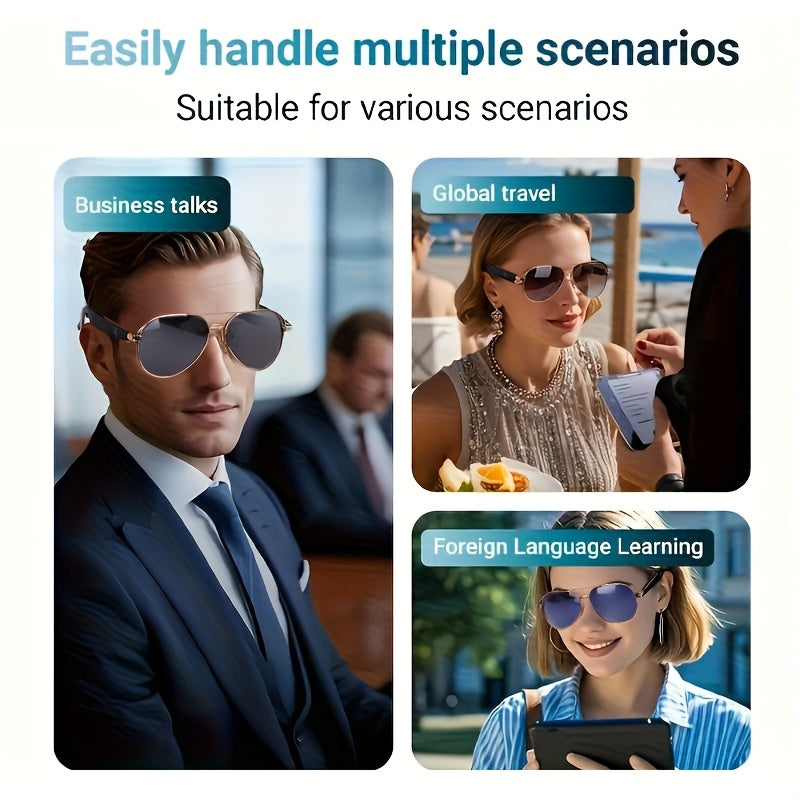 AI Translation Glasses Real-Time Translation With Built-In Microphone