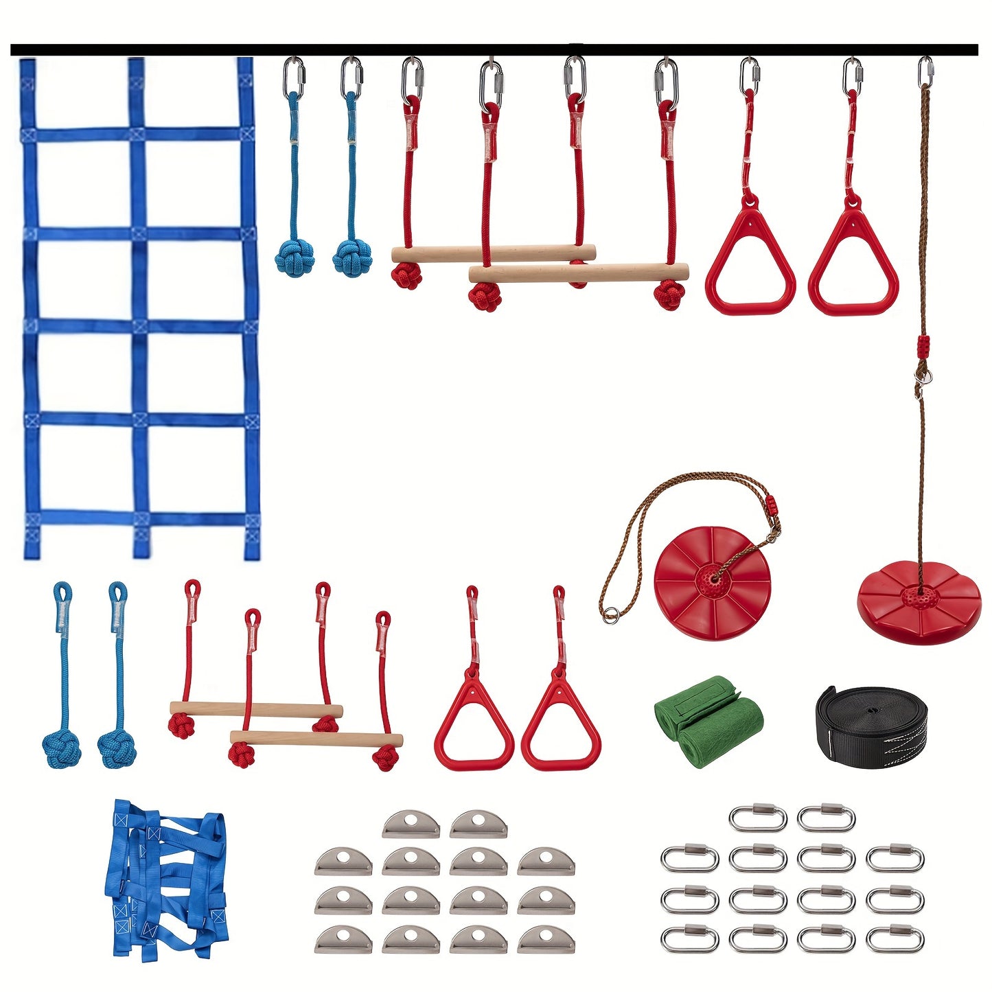 LILYPELLE Ninja Warrior Obstacle Course, Ninja Slackline Kit, Durable Equipment
