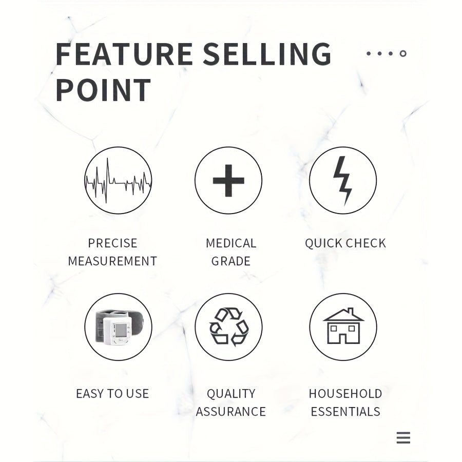 2pcs CHANG KUN Automatic Digital Wrist Blood Pressure Monitor with Adjustable Cuff & Heart Rate Monitor - WHO Accuracy Certified, Portable Design, Easy to Use for Home Health Management (CK-101S), Blood Pressure Monitor for H