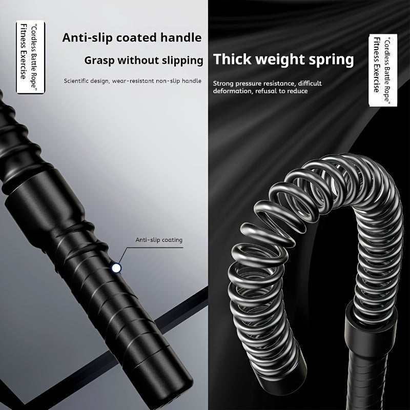 Cordless Battle Rope (2pcs) Portable Effective Weighted Rope Suitable for Home Gyms And Exercise Rope Battle Rope Suitable for Home Training Rope, Suitable for Exercise Weighting, Gym Equipment, Fitness Training, Compact Fitn