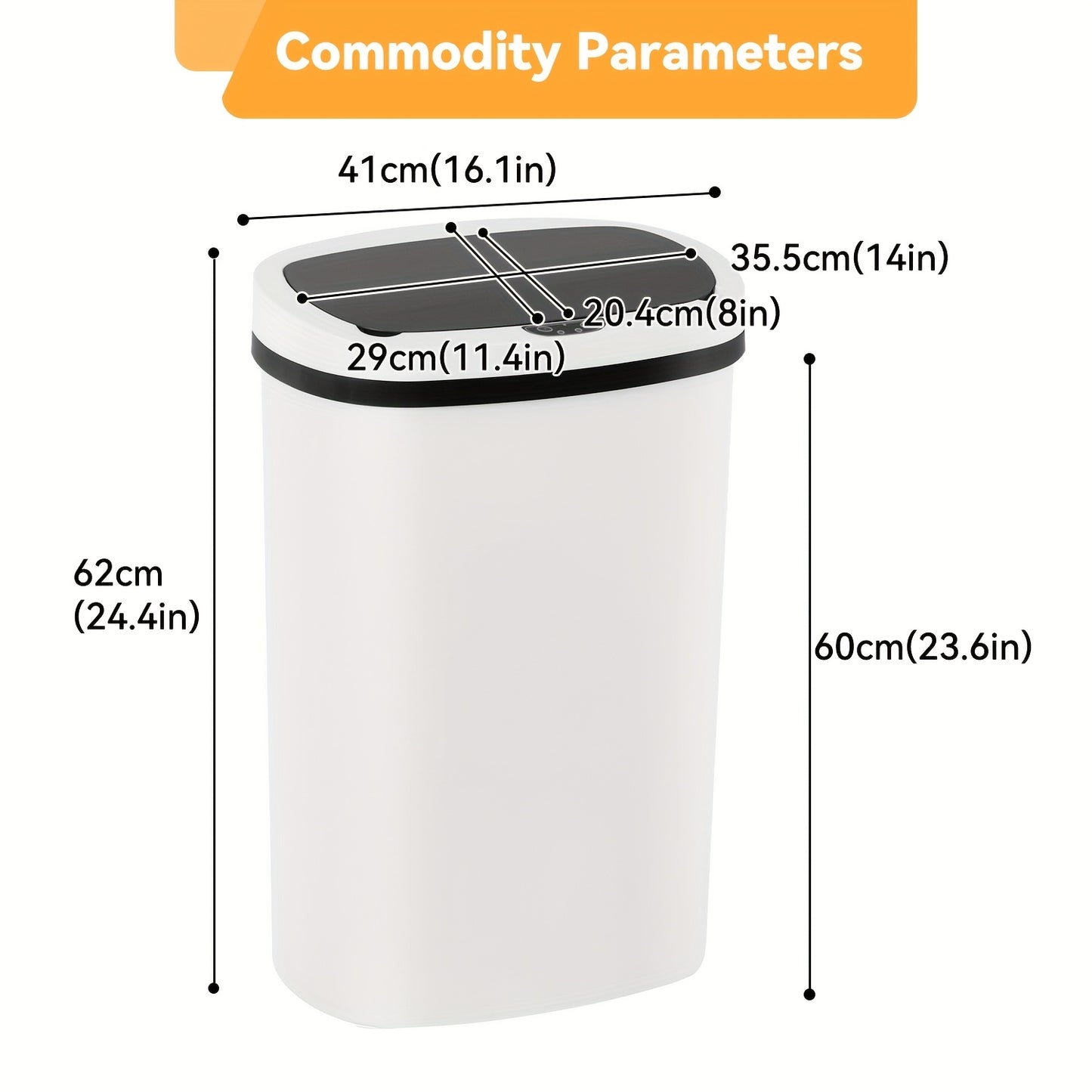 DOPINMIN Trash Can Brushed Metal Finish For Kitchen