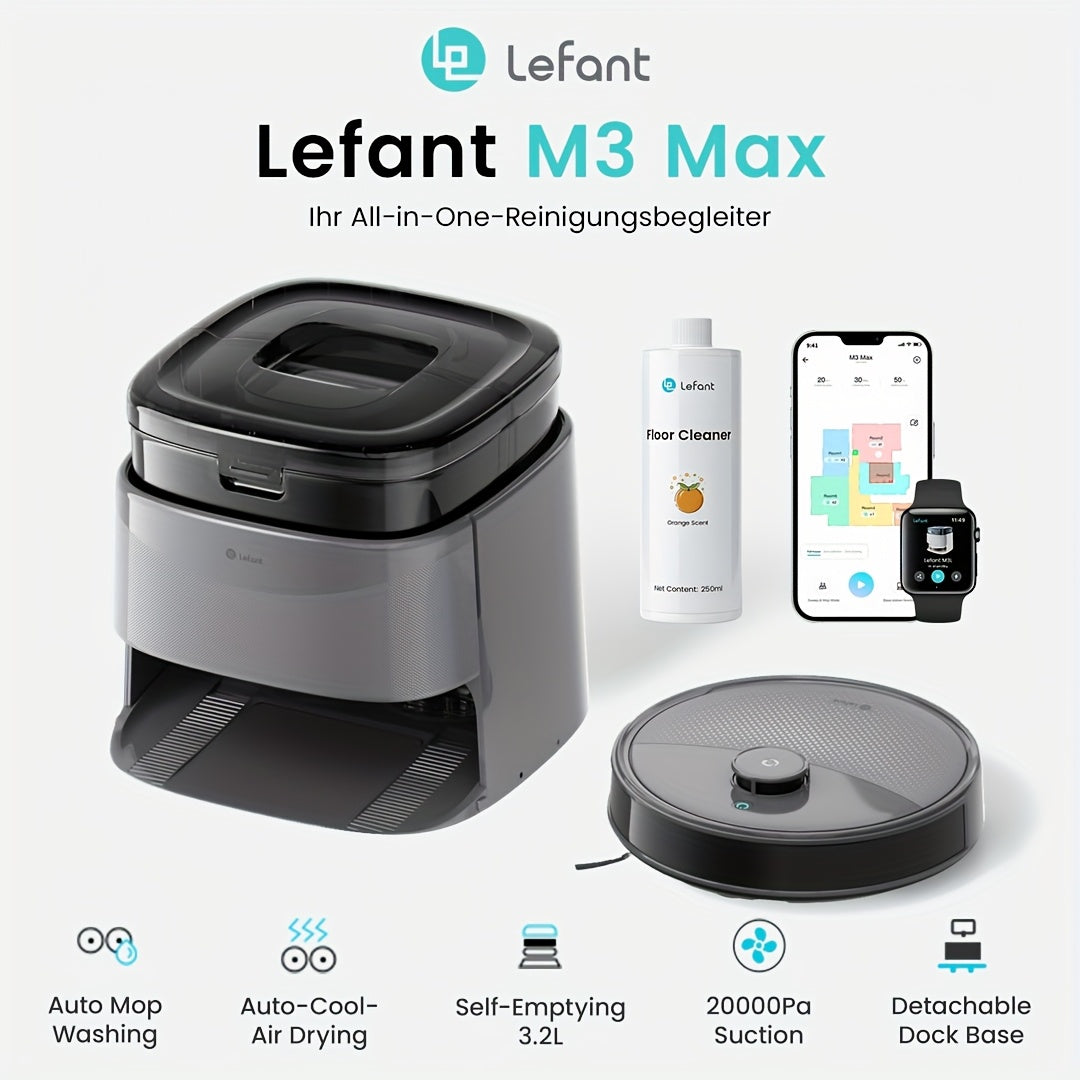 LEFANT Robot Vacuum Mop 2-In-1 With Self-Emptying Station