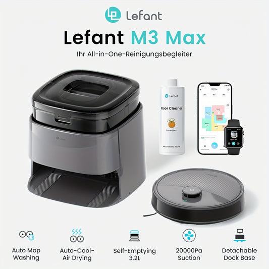 LEFANT Robot Vacuum Mop 2-In-1 With Self-Emptying Station