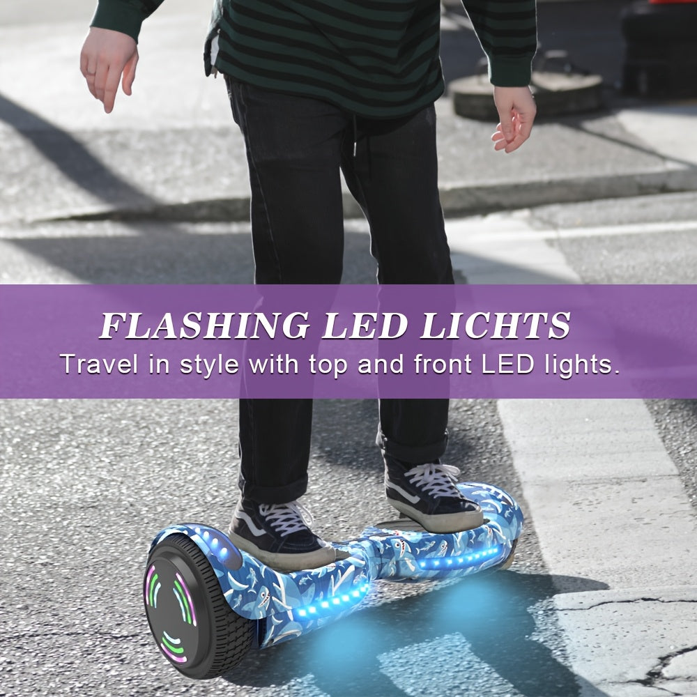 Scooter, Hoverboard 6.5 Inch with LED Lights, Self-Balancing Wheels, Electric Scooter