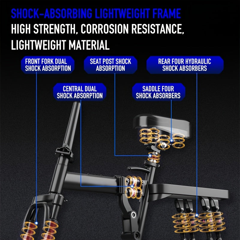 Adult Electric Bike, Foldable E-Bike with Removable Battery, 20MPH Commuter Electric Bicycle