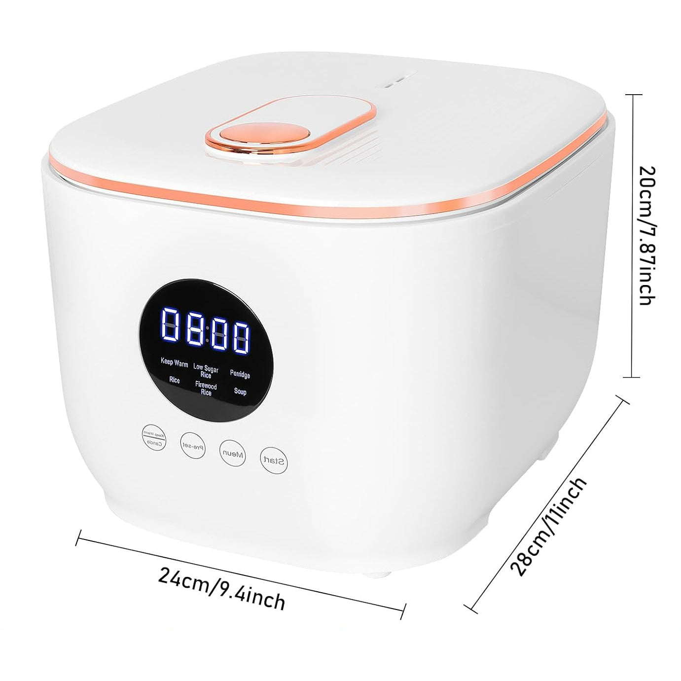 [Smart| Low-Sugar] 3L Smart Rice Cooker, Stainless Steel Steamer, Low-Sugar Cooking, Removable Ceramic Glaze Non-Stick Pot, 24H Reservation& 8H Keep Warm Function, 5 Cooking Functions, Modern Kitchen Gadget, Travel Cooking Po