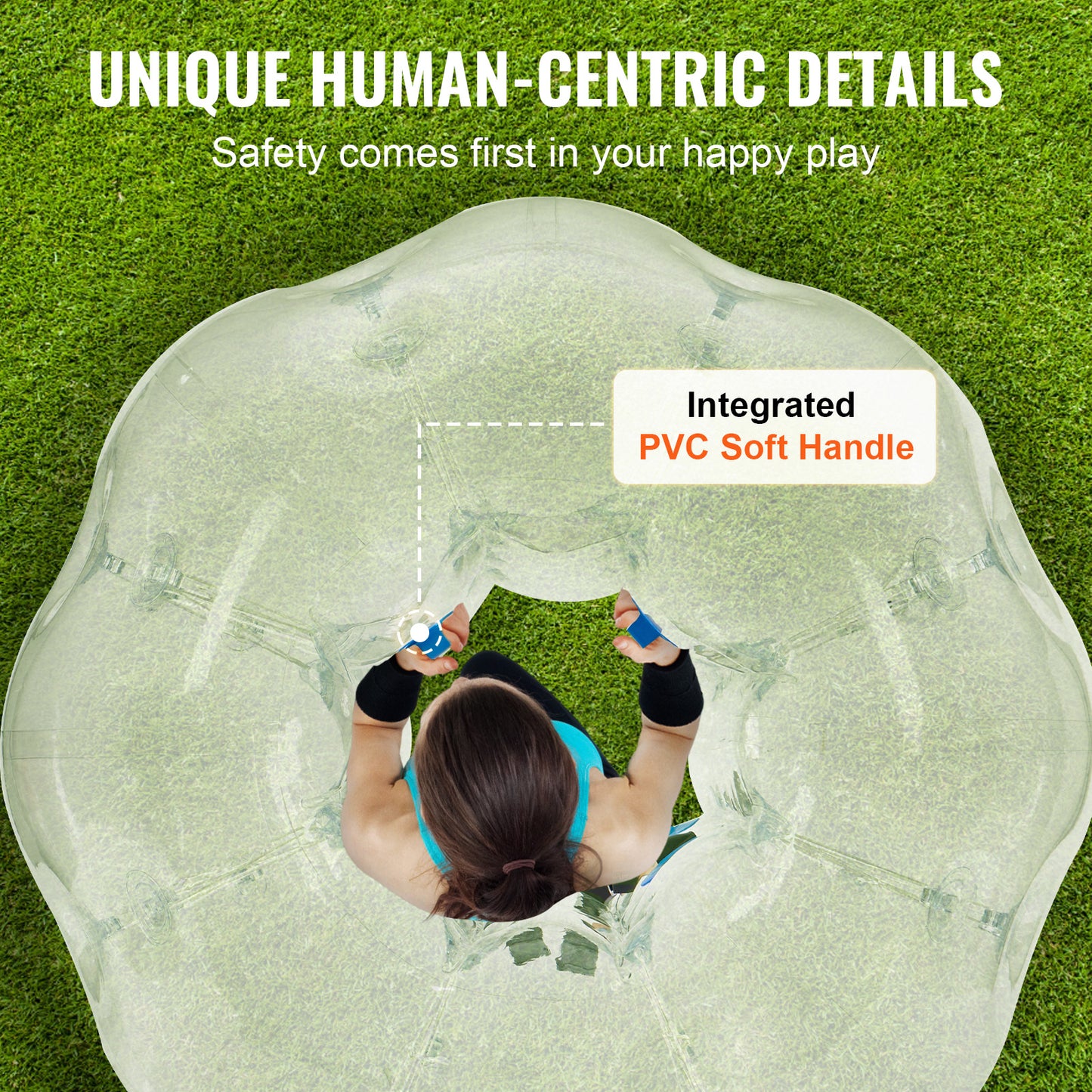 VEVOR Inflatable Bumper Balls 2-Pack, 4FT/1.2M Body Sumo Zorb Balls for Teen, 0.8mm Thick PVC Human Hamster Bubble Balls for Outdoor Team Gaming Play, Yard, Park